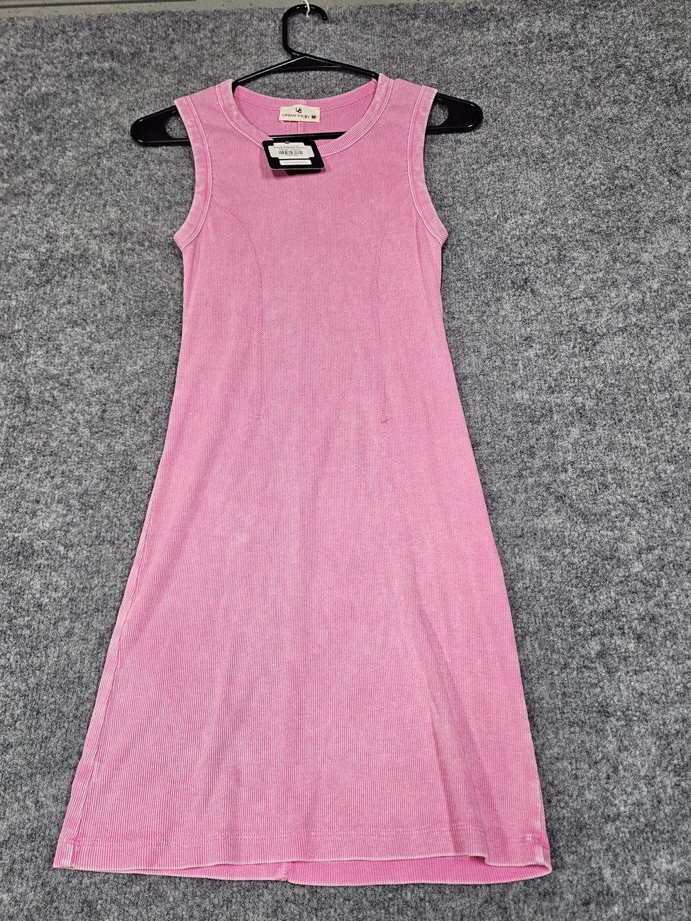 Rose Ribbed Dress Ribbed Mini Dress in Pink Size Medium NWT